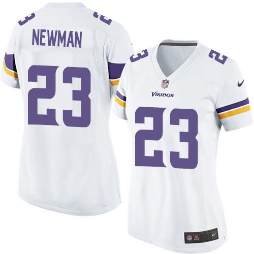 Women's Elite Terence Newman Nike Jersey White Road - #23 NFL Minnesota Vikings